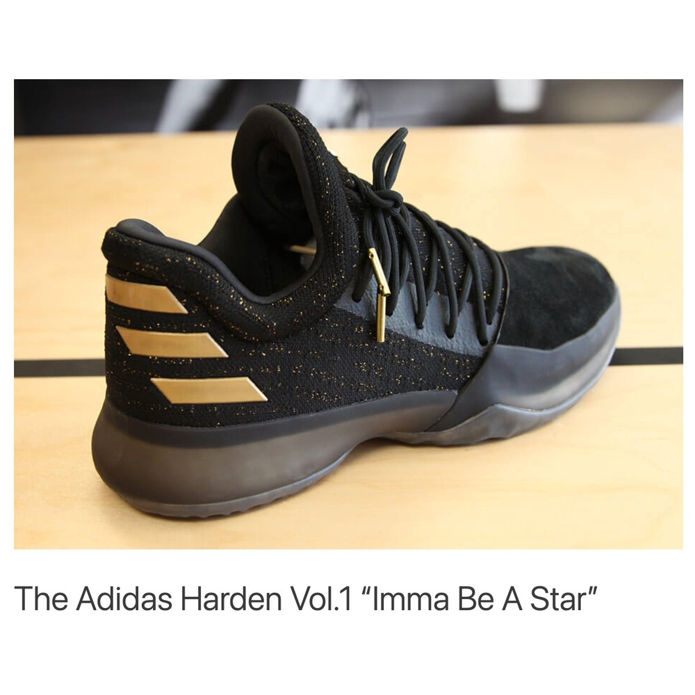 Adidas Harden Vol 1 Imma Be A Star Black Gold BW0545 Men Sz 5 Basketball Sneaker - Picture 2 of 14